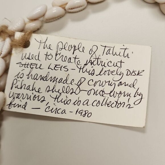 Tahiti Disk Warrior Shell Lei Circa 1980 FROM PRIVATE COLLECTION - Picture 4 of 12